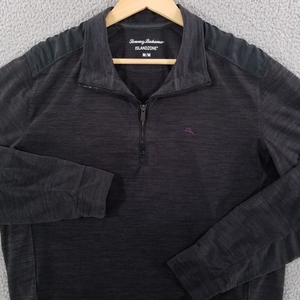 Tommy Bahama Pullover Mens Medium Black IslandZone Roger Point Performance Golf